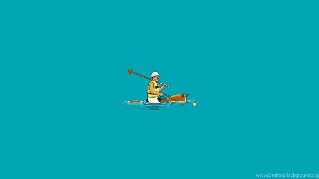 Minimalism, Humor, Horse, Sports, Polo, Water, Ball, Drown, Blue ...