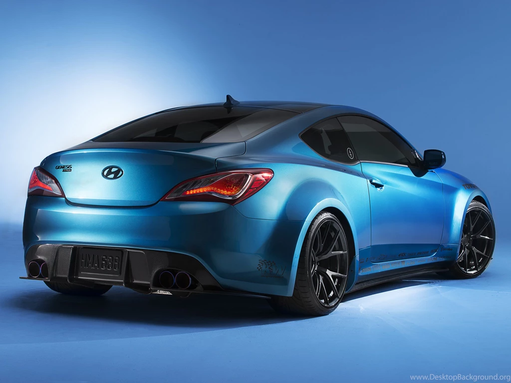 Hyundai Genesis Coupe White With Black Rims   Image