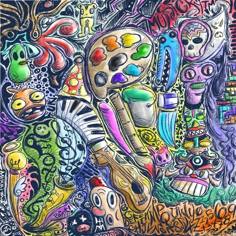 Doodle Art Names Colored