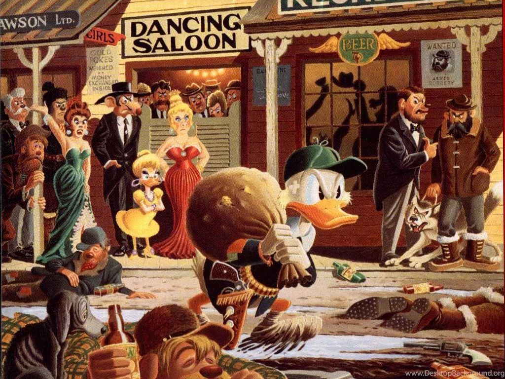 My Free Wallpapers Cartoons Wallpapers : Carl Barks Mining Scrooge