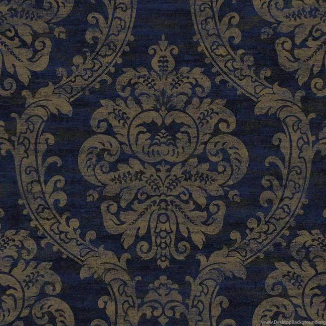 Grand Palais Wallpapers In Blue And Gold By Ronald Redding For York ...