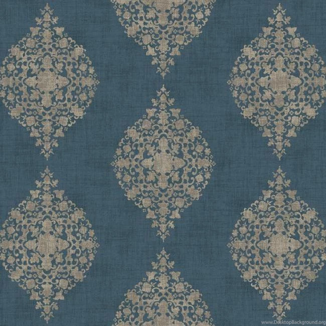 Mikado Wallpapers In Blue By Ronald Redding For York Wallcoverings ...
