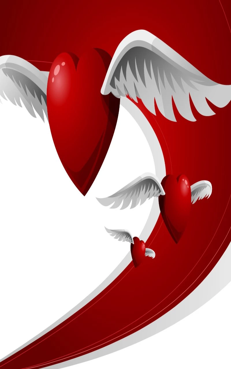 Heart Is Flying Happy Valentine Day Free Mobile Wallpapers ...