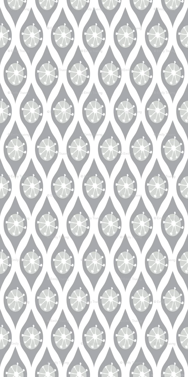 Modern Grey And White Wallpapers   Emilyannstudio   Spoonflower