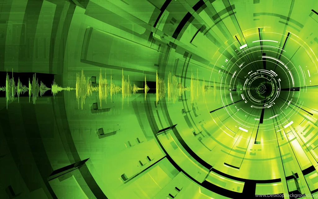 Abstract Sound Waves Green Color