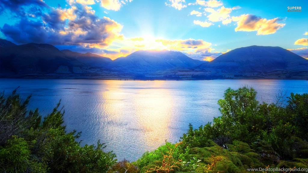 Sunrise Behind The Mountains, Lake, Nature, 1920x1080 HD Wallpapers ...