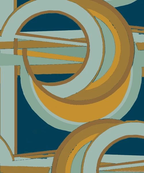 Bauhaus Swirl Wallpapers Vintage Mustard