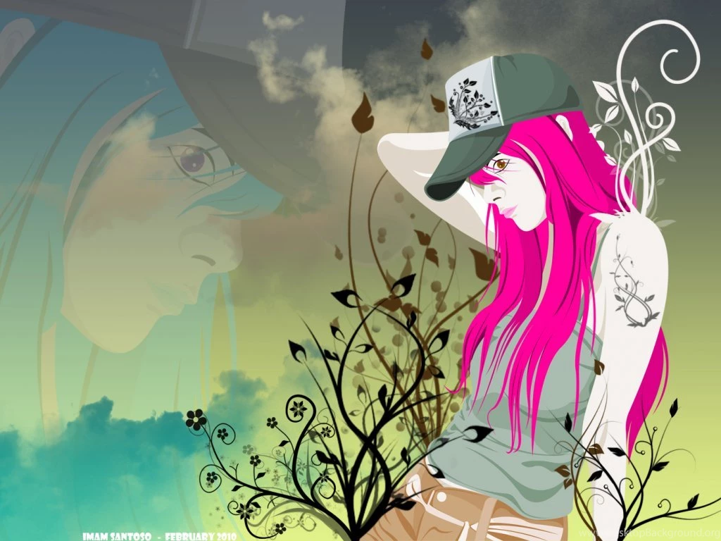 Wallpapers Vector Girl Nature Graphics For Your Inspiration Pink ...