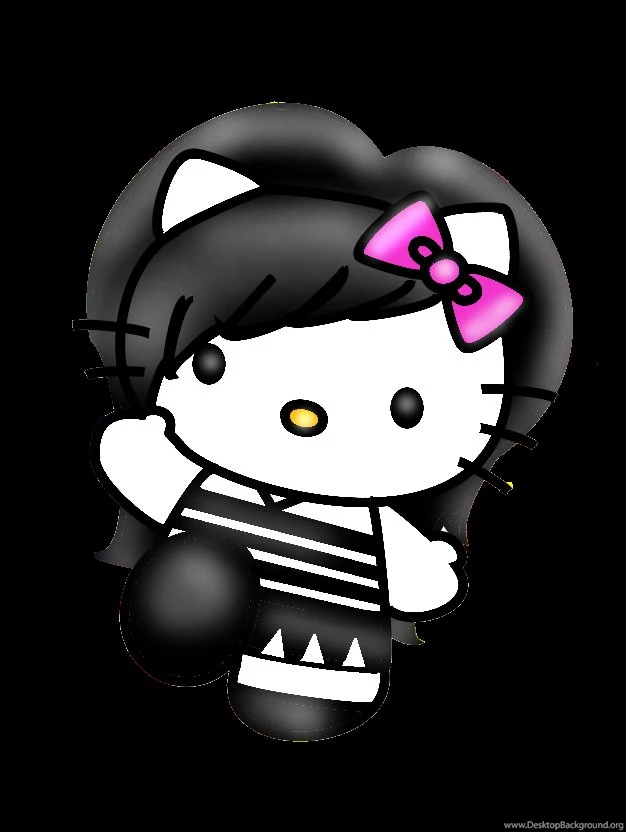 Emo Hello Kitty By Slitkitten On Deviantart Desktop Background - emo t shirts roblox
