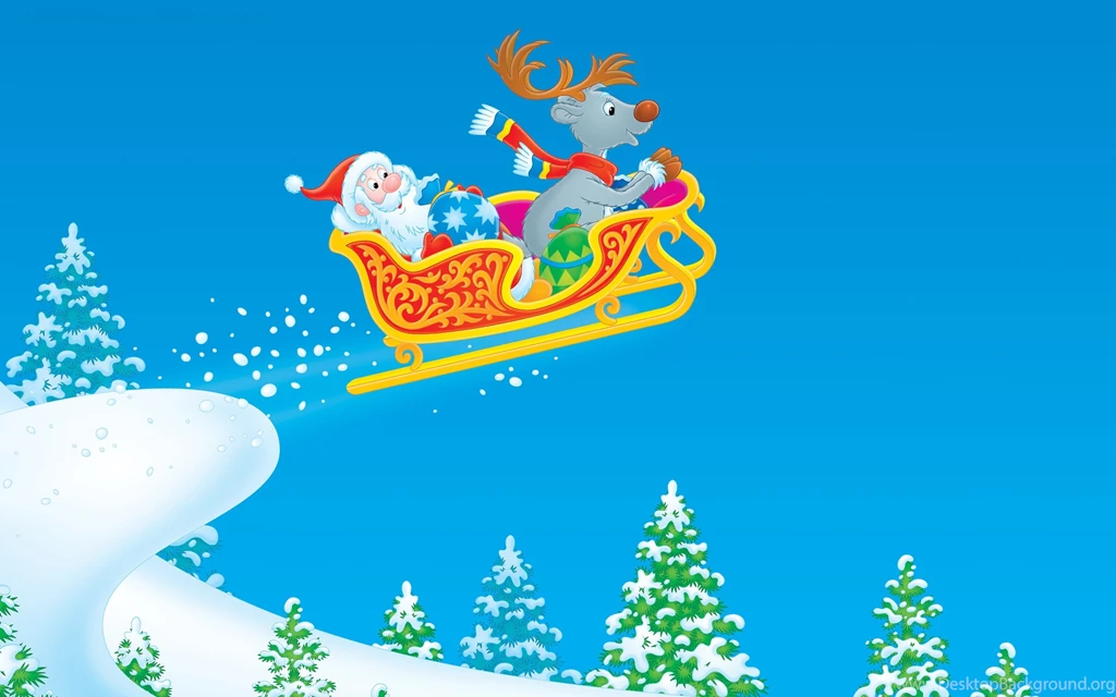 Santa Clouse Up In The Air Wallpaper,sleigh HD Wallpaper,sky HD ...