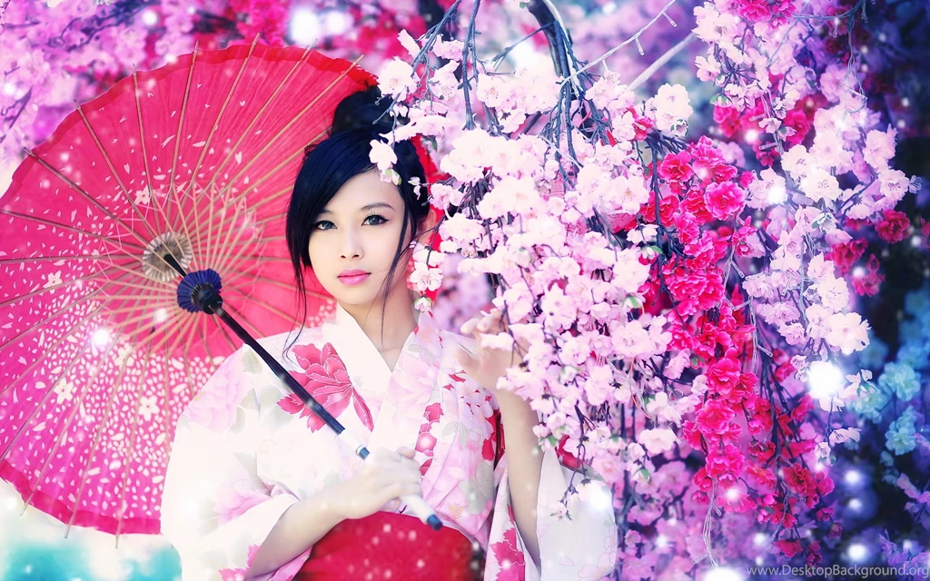 The Japanese Girl With An Umbrella Wallpapers