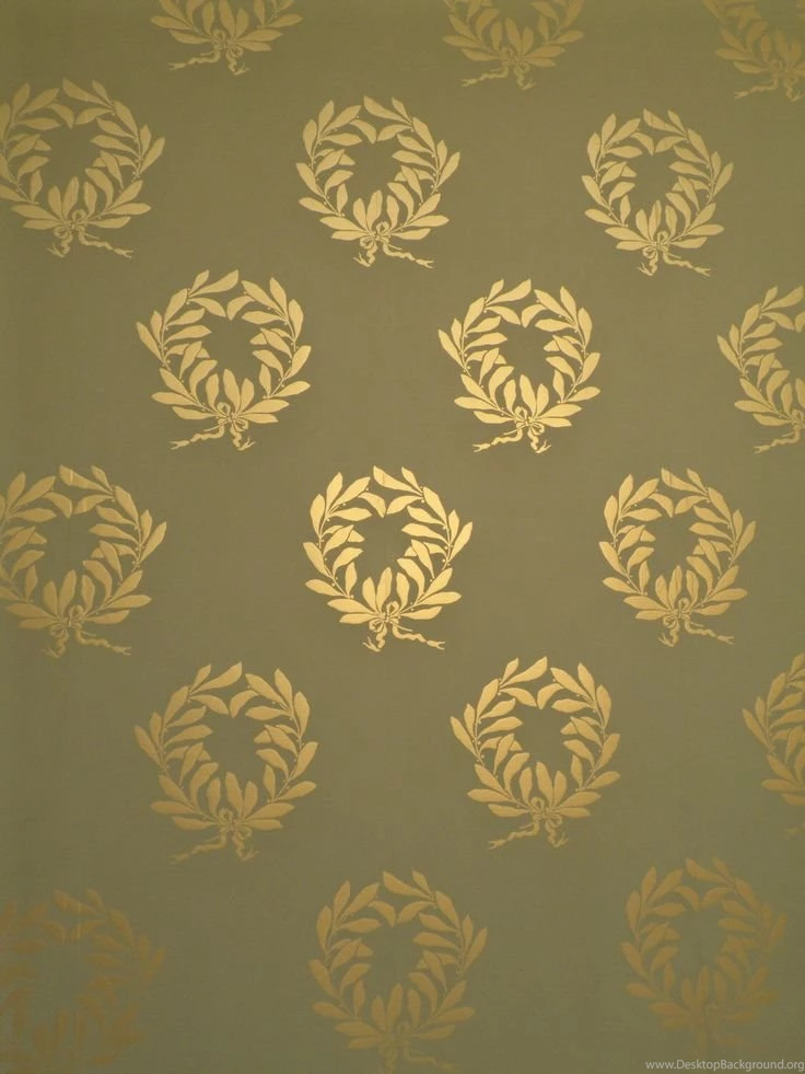 Phillimore Wreath Wallpapers In Sage & Gold From Burrows Studio Www ...