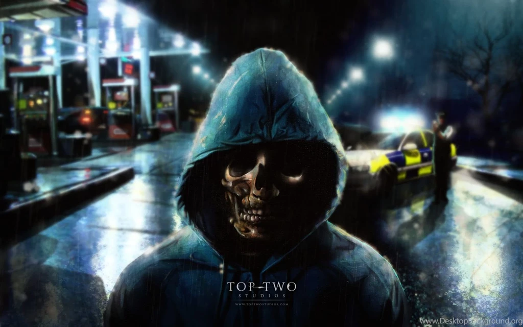 Scary Skull Police Scene