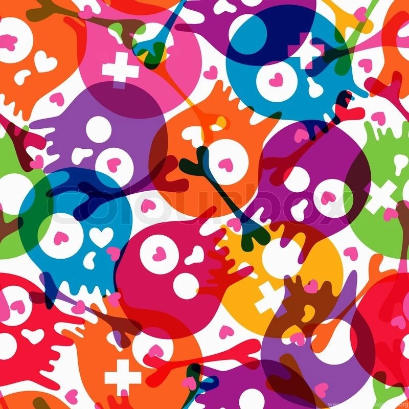 Wallpapers With Funky Skulls And Bones. Seamless Halloween ...