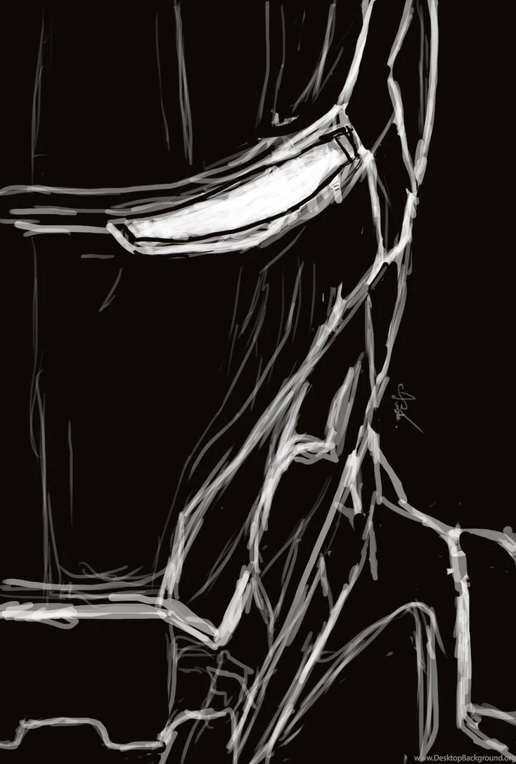 Black And White Iron Man