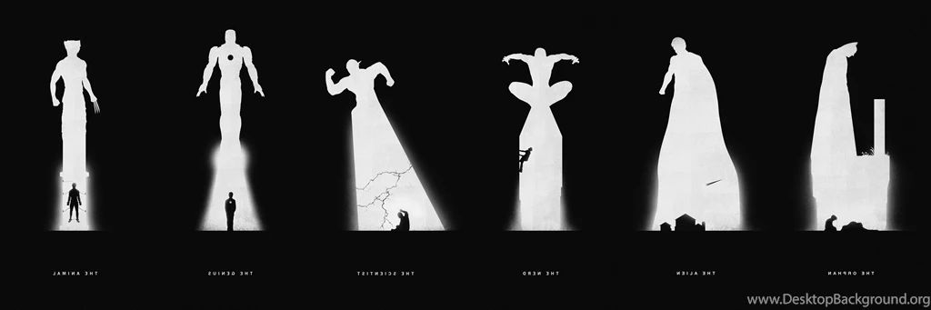 Monochrome, Black, Dark, Silhouette, Marvel Comics, DC Comics ...