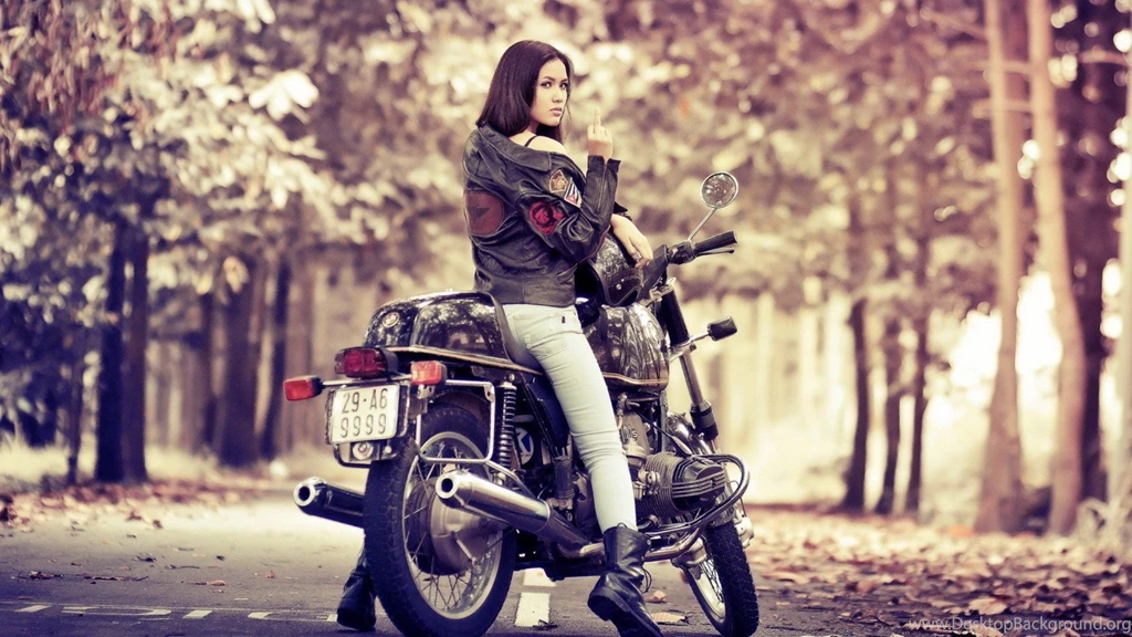 Women Engines Motorbikes Middle Finger Wallpapers