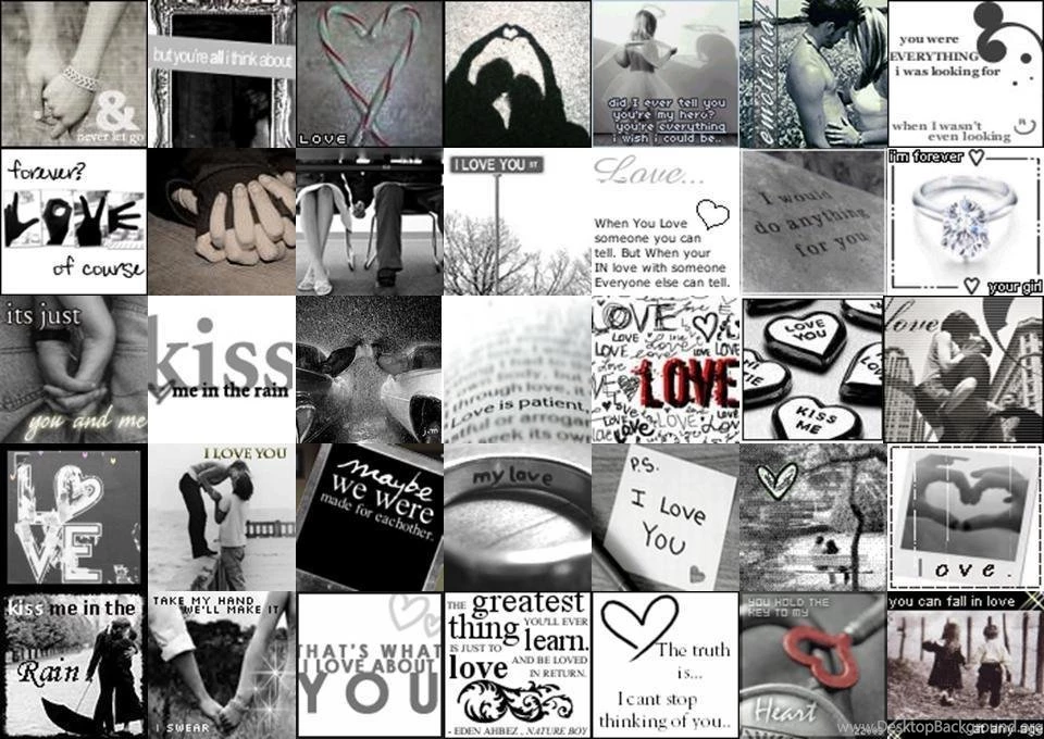 Love Collage Backgrounds Black And White