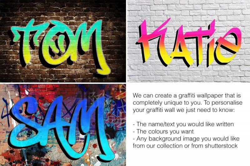 Custom Name Graffiti Wallpapers Mural