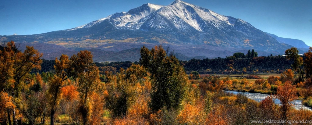 Download Wallpapers 2560x1024 Mountains, Trees, Nature, Fall Dual ...