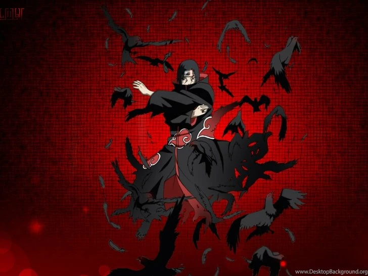 Silhouette Naruto Shippuden Akatsuki Uchiha Itachi Sharingan Crows ...