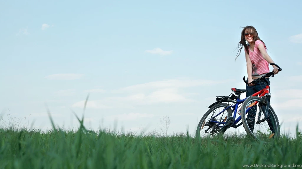 Girl With Cycle Wallpapers