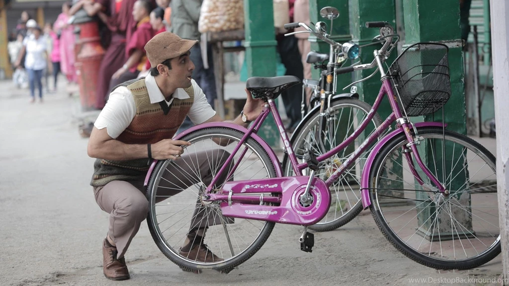 Bollywood Movie Barfi Scene Of Actor Ranbir Kapoor Near Purple ...