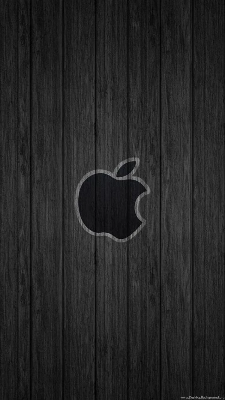 Black Apple Wood iPhone 6 Wallpapers HD