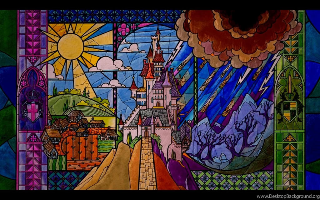 Beauty And The Beast Stained Glass Wallpapers