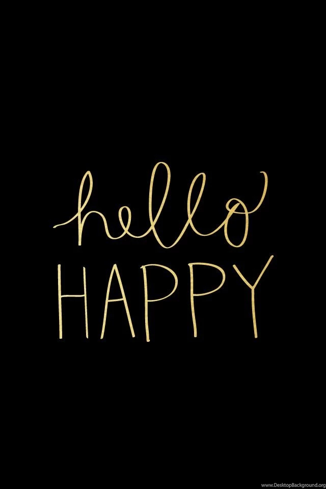 Black Gold Hello Happy Iphone Wallpapers Phone Backgrounds ...