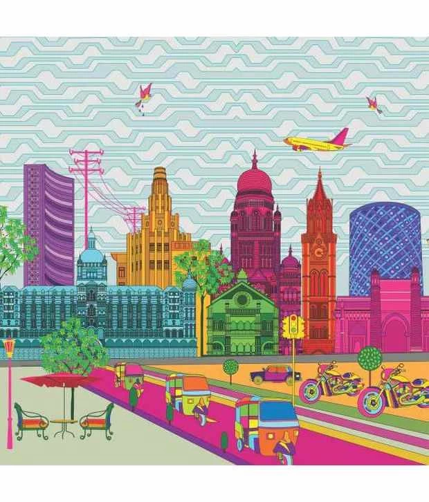 Buy Marshall Designer Wallpapers By Krsna Mehta Blue And Pink ...