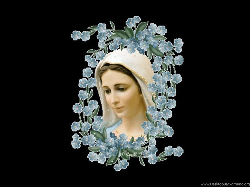 Virgin Mary And The Flowers Christian Backgrounds And Desktop ...