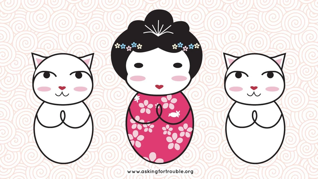 Desktop Wallpapers Kokeshi And Lucky Cat By Askingfortrouble On ...
