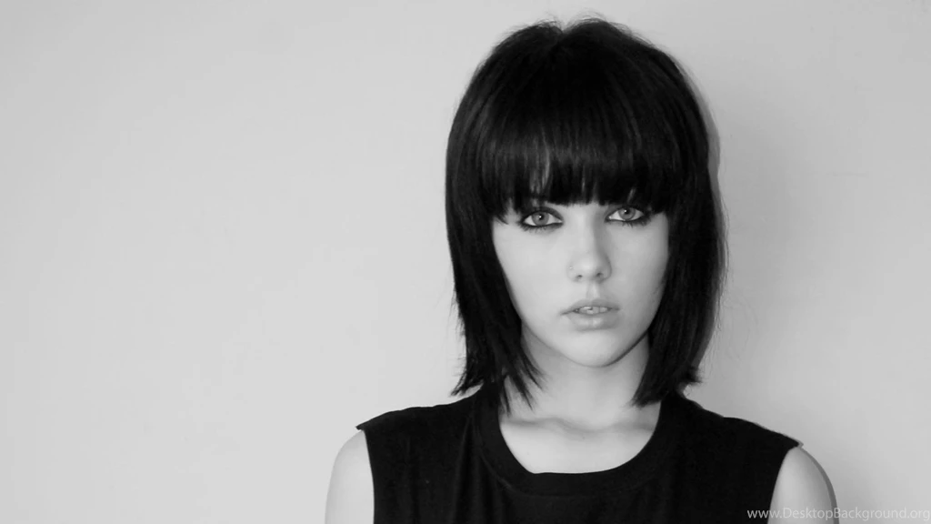 People Monochrome Mellisa Clarke Bangs Bob Cut Wallpapers