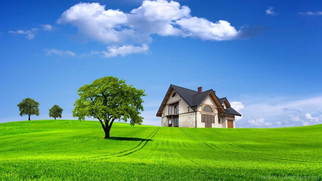 Wallpapers Nature Summer House Grassland Get 1366x768