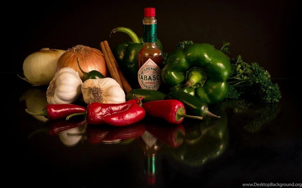 Vegetables Sauce Garlic Onions Tabasco Wallpapers
