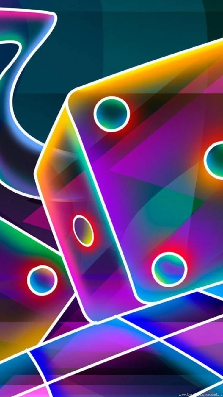 Download Wallpapers 750x1334 3d, Cube, Dice, Neon iPhone 6 HD ...