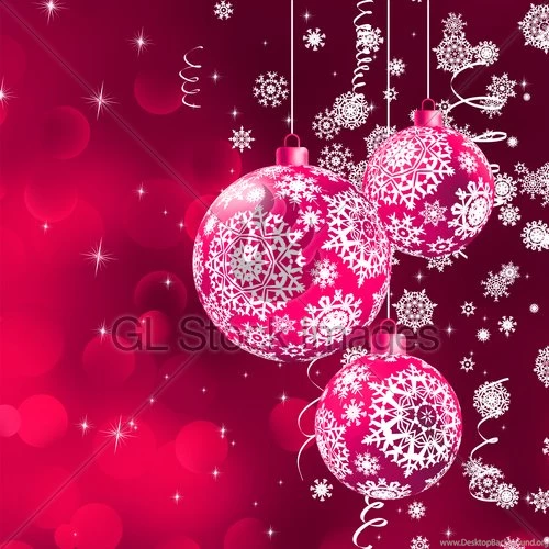 Christmas Backgrounds With The Pink Balls. · GL Stock Images