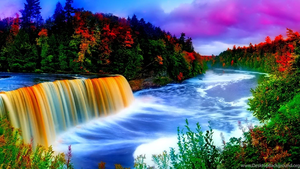 Waterfall Rainbow Wallpapers Beautiful