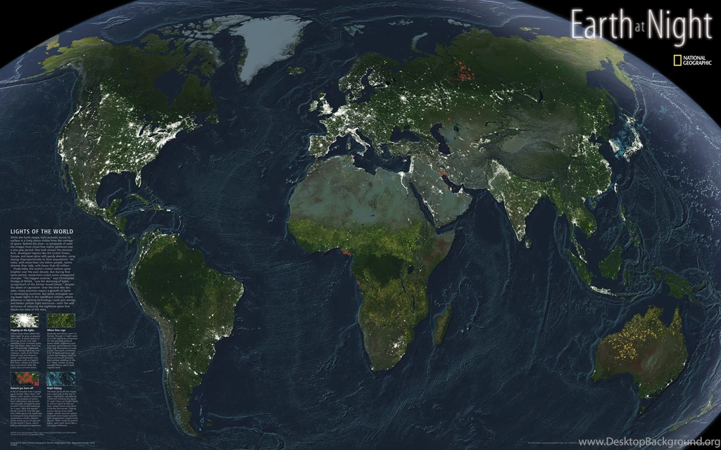 Map Of The Earth's Surface At Night Wallpapers And Images ...