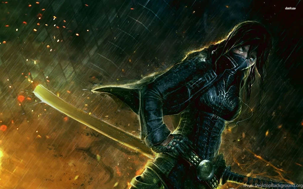 Samurai Warrior Girl In The Rain Wallpapers » WallDevil Best Free ...