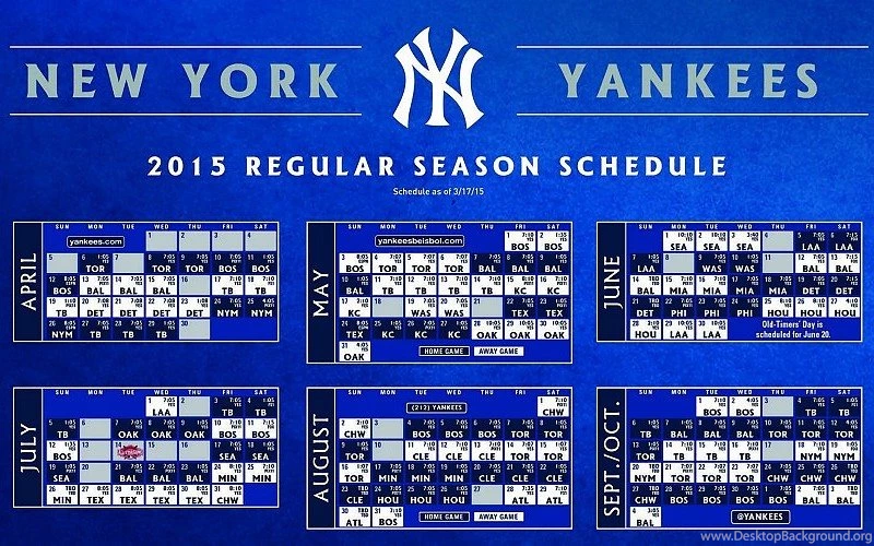 New York Yankees 2015 MLB Season Schedule Wallpapers Free Desktop ...