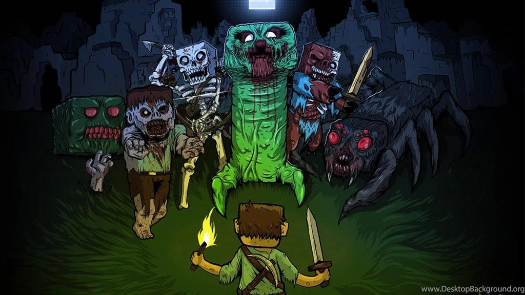 Undead Zombies Mine Creeper Minecraft Artwork Spiders Notch Craft ...