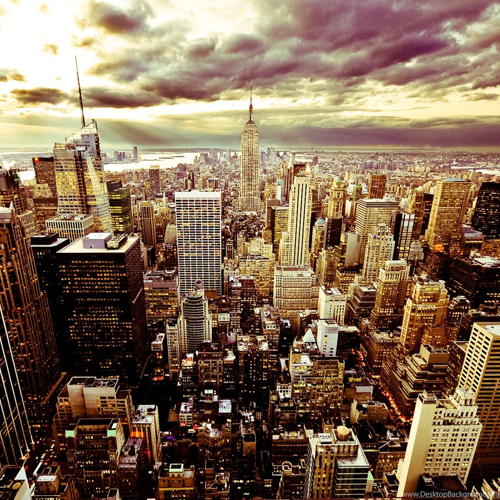 Download Wallpapers 2048x2048 City​​, Night, Sky, Clouds, America ...