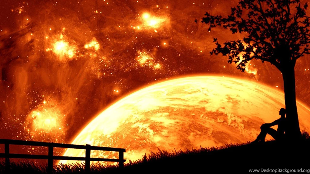 Sun Landscape Image 3D