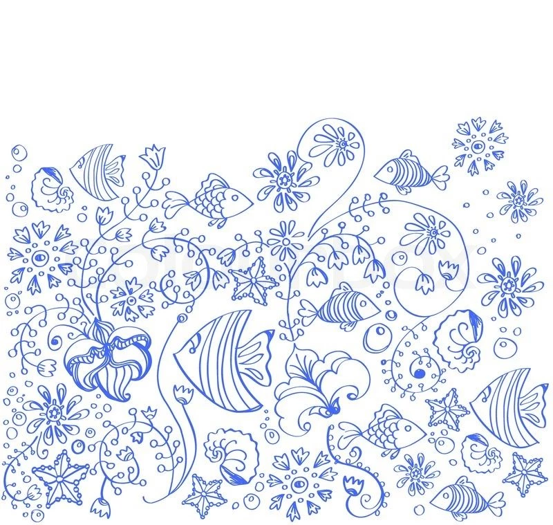 Sea Backgrounds With Fish And Flowers