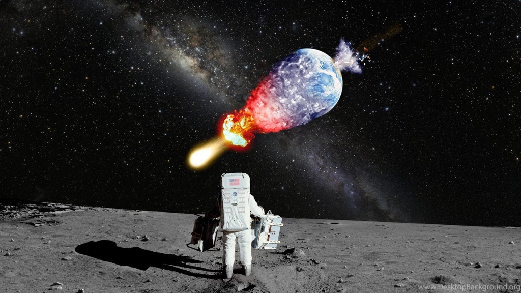 Astronaut NASA Moon Landing Moon Explosion Galaxy Milky Way Stars ...