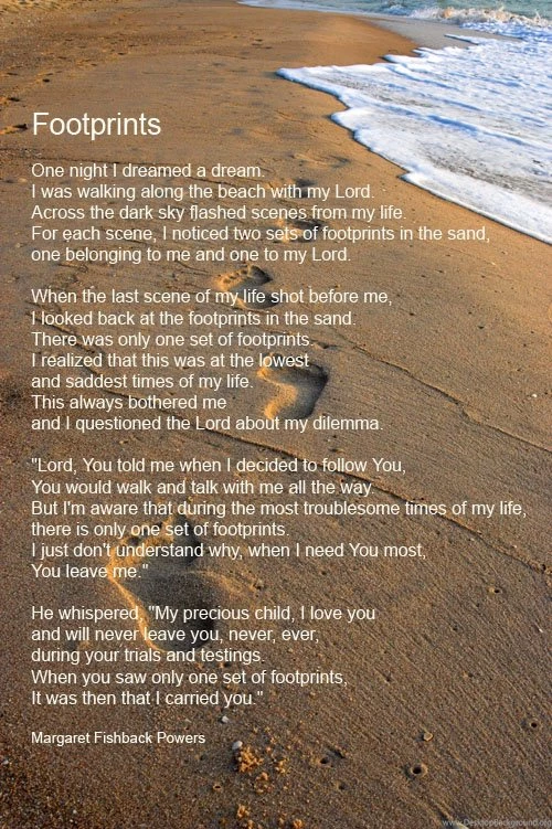 Two Sets Of Footprints Poem
