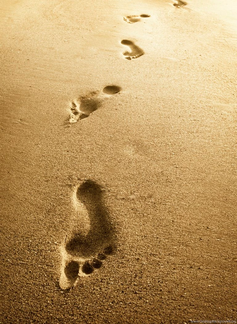 Yellow Color Wallpapers: Footprints In The Sand Poem