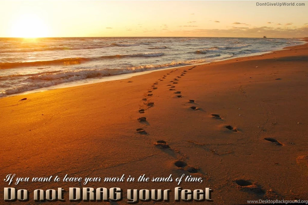 Wallpapers Quotes: Motivational Wallpapers Footprints Sands Time